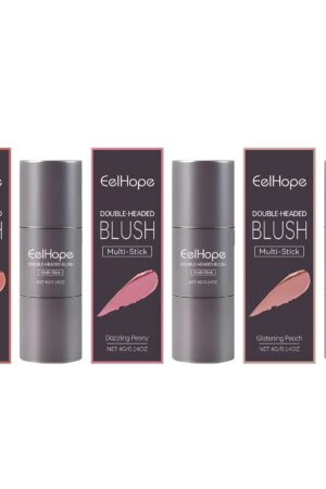 Eelhope Double Head Blush Multi-Purpose Stick, Natural Light Naked Makeup Long-Lasting Color Red Makeup Stick