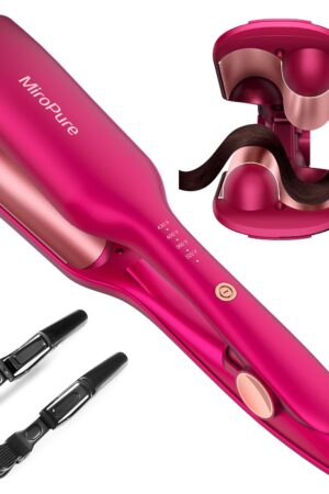 Hair Waver Iron Wand Hair Crimper Hair Waver Barrel Curling Iron 1 Inch PTC Heater Auto Shut-Off Adjustable Easy Shap Long Lasting Heat Dual Voltage
