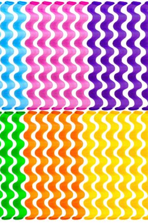 30 Pcs Heatless Hair Curlers Wave Curls Styling Kit with 2 Pcs Styling Hooks, No Heat Hair Curlers for Women Girls (6 Colors, 45 cm/17.71 inch)